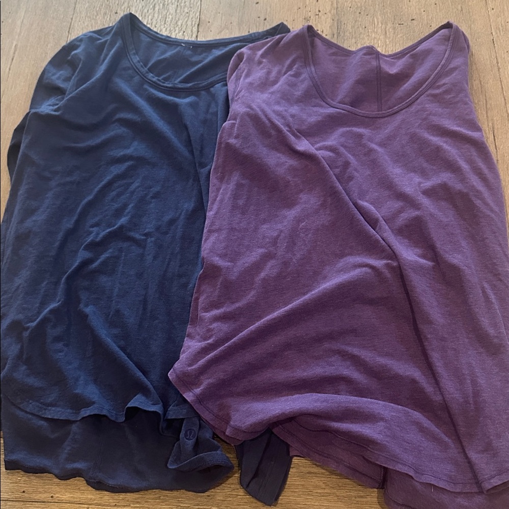 (2) Lululemon Scoop Neck Long Sleeve Shirts